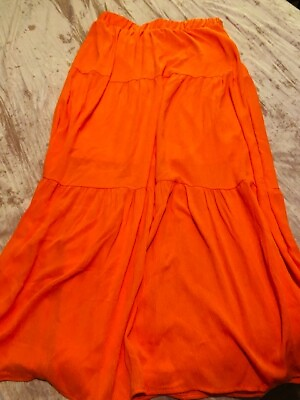 #ad Endless Summer Orange Maxi Skirt Medium Haute Monde $25.00