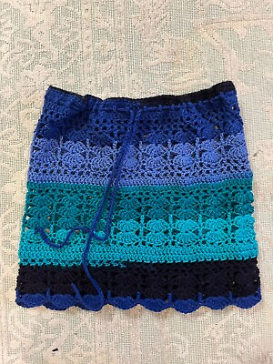 #ad Handmade crochet skirt length 15 in waist 17 in adjustable xsmall $29.99
