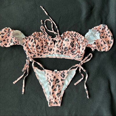 #ad pink cheetah bikini swimsuits $15.74