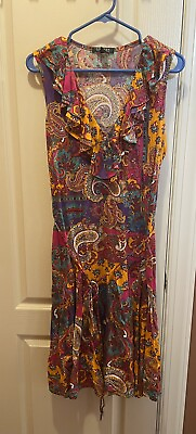 #ad Lauren Ralph Lauren Paisley Summer Dress Size XL $49.95