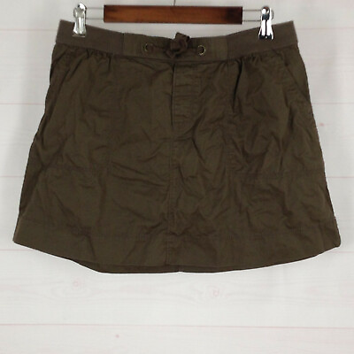 Old Navy womens size M elastic waist drawstring 100% cotton green mini skirt $16.00
