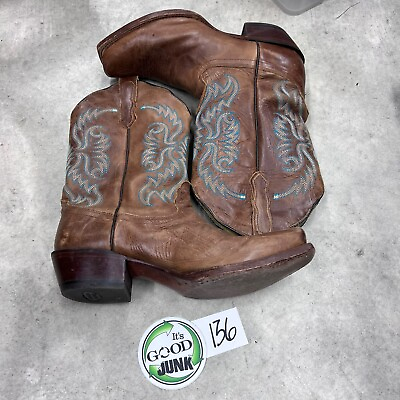 #ad NOCONA Womens Boots Bluebonnet Tan Leather Square Toe Western L 5009 Size 10 B $49.58