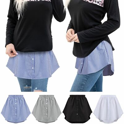 Mini Skirts Shirt Extender Adjustable Layering Fake Top Lower Sweep Hem The Base $8.92