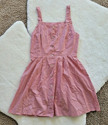 SAMANTHA PLEET mini red stripe button down strappy dress sz 4 cute summer girly $65.00