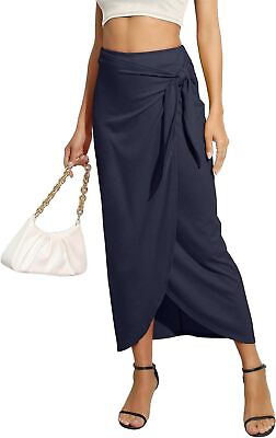 #ad Women’s Maxi Skirt High Waist Wrap Pencil Long Skirts for Women Slim Boho Draped $60.48