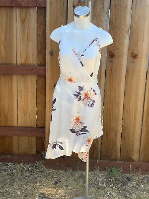 #ad UNBRANDED Sleeveless Floral V Neck Summer Dress Stretch Versatile Sz Lg $20.24