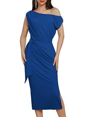 #ad 2024 Women#x27;s One Shoulder Cocktail Dresses for Evening Party XX Large Blue $73.40