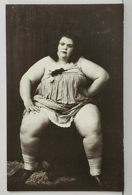 #ad Obese Woman Is Summer Over Yet? Alma Dreads Bikini Season Postcard P8 $14.95
