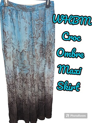 #ad WHBM Skirt Size 2 XS S Croc Ombre Maxi Skirt Long White House Black Market XS S $14.95