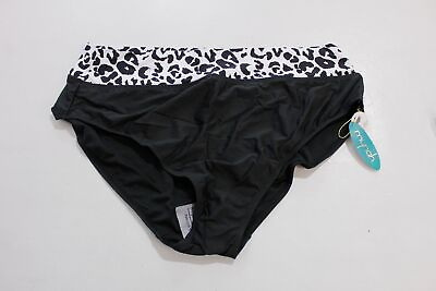 #ad Mynah Women#x27;s High Rise Full Coverage Bikini Bottoms LH2 Black Size 18W NWT $7.97