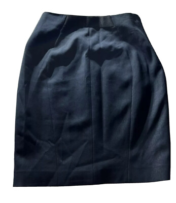 #ad Tahari Size 4P Skirt Length 32” Pencil Navy Blue Polyblend Zipper #F $12.00