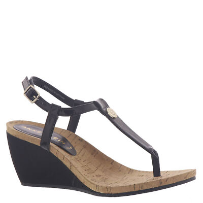 AK Anne Klein Italia Womens 8.5 Black Sandal Medium black Size 8.5 $39.74