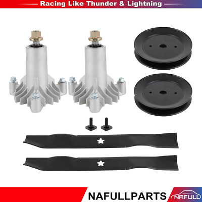 #ad 42quot; DECK REBUILD KIT SPINDLES BLADES PULLEYS For SEARS For CRAFTSMAN LT1000 New $63.49
