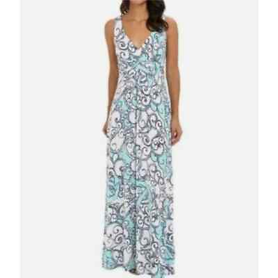 #ad Lilly Pulitzer Sloane Maxi Dress Large Shape Up Ship Out Spa Blue White Anchor $64.95