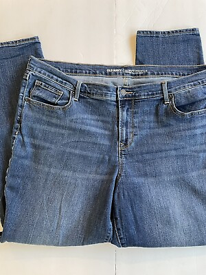Old Navy Plus Sz Denim Jeans Womens 18 R Blue Curvy Skinny Leg Mid Rise Stretch $16.99