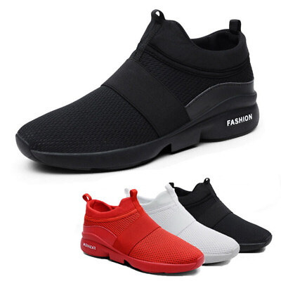 Men#x27;s Casual Sneakers Lightweight Walking Tennis Athletic Running Slip on Shoes $23.99