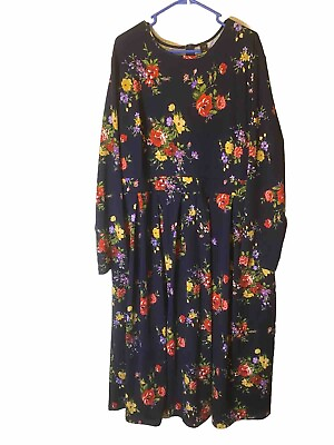 #ad New Beautiful Womens Plus Size 3X Floral Dress Navy Maxi Romantic Cottagecore $24.95