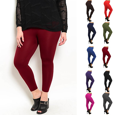 Fleece Plus Size Leggings Lined Thick Warm Winter Solid Women Womens 1x 2x 3x XL $9.99