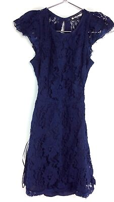 #ad Alejandra Sky Womens Cassie Lace Dress Slim Fit Cocktail Dress Navy Size Small $29.99