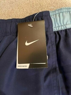 #ad NWT NIKE Mens Swimsuit Navy amp; Light Blue SMALL Poly NESS7401 440 MSRP $48 Poly $14.50