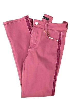 #ad Boho PETITE Bonmarche Slim Stretch Jeans Velvet Trim Pink 10 12 14 16 18 20 24 GBP 8.99