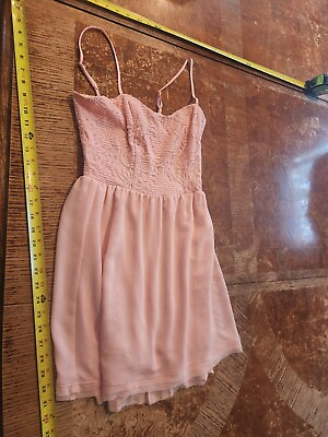 #ad Princess Vera Wang Cutout Lace Dress Coral Pink Size 0 Mini Cocktail #P $9.22