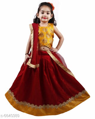Indian Ethnic Traditional Party Wear Elegant Banglori Silk Kids Lehenga Choli $26.98