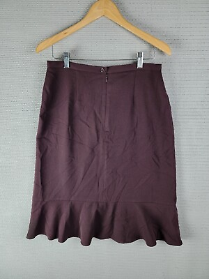 #ad Laura skirt size 8 casual dark purple brownish back zip C $18.39