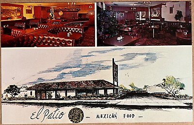 #ad Long Beach EL Patio Mexican Restaurant Interior California VTG CA Postcard c1950 $7.81