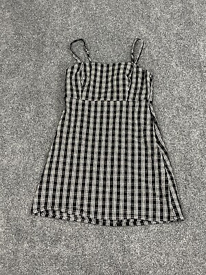 #ad HOLISTER Mini Dress Juniors Medium Girls Plaid Sleeveless Black Teens N116 $15.92