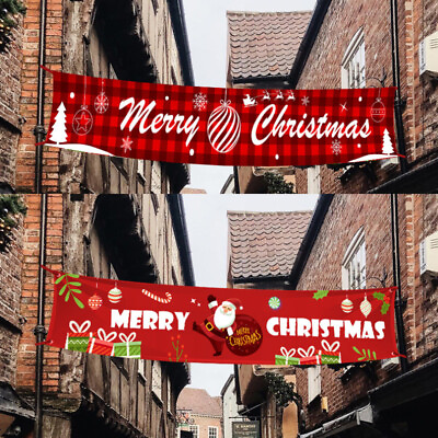 9FT Large Merry Christmas Banner Sign Santa Xmas Outdoor Indoor Decoration Home $8.97
