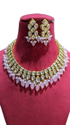 #ad wedding necklace Set Kundan Party Wear Necklace Set Wedding Gifts Handmade Set $24.75