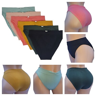 #ad Womens Bikini Panties LOT 3 6 High Cut Panties Undies Briefs Stretch Comfy S XL $19.97