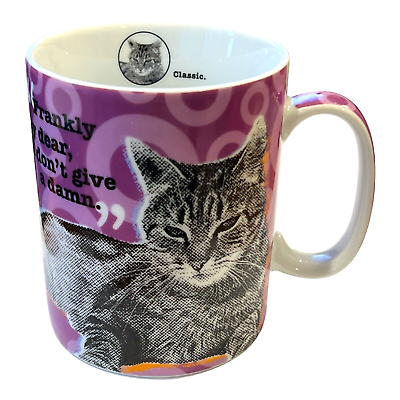 #ad Konitz Feline Classics Cat Lovers Mug Frankly my dear I don#x27;t give a damn $19.95