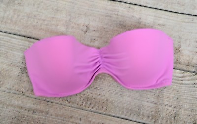#ad Victoria#x27;s Secret Swimsuit Strapless Bandeau Bikini Top Swimwear Purple Size 32D $30.06