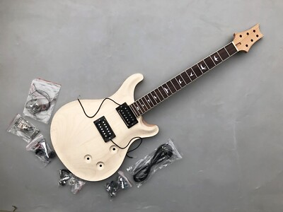 #ad New Diy Set Guitar Kit 22Fret Mahogany Wood Gutiar Neck Guitar Body Maple Top $179.00