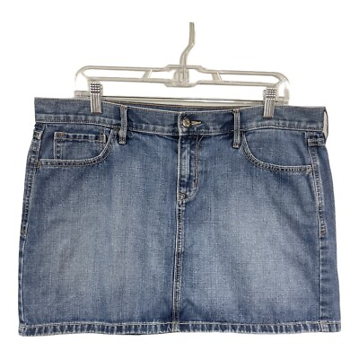 #ad Old Navy Women#x27;s Size 12 Denim Mini Skirt 100% Cotton Pockets Short $15.99