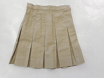 #ad Girls R K Khaki Box Pleat Uniform Skirt Regular amp; Half Sizes 3 20 1 2 $14.00