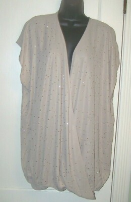 #ad Lane Bryant Top Tunic Plus Party Gold Studs 26 28 NEW Shimmer Jacket $15.00