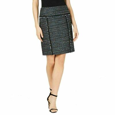 ANNE KLEIN NEW Women#x27;s Tweed Fringe Straight Pencil Skirt Multiple sizes $27.54