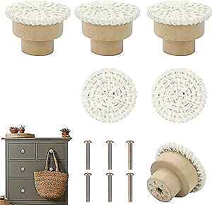 #ad Boho Rattan Dresser Knobs for Girls Kitchen Cabinet knobs and pulls Beige $20.64