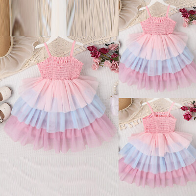 #ad Toddler Kids Girls Ruffle Princess Tutu Dress Party Wedding Gown Flower Dress US $13.99