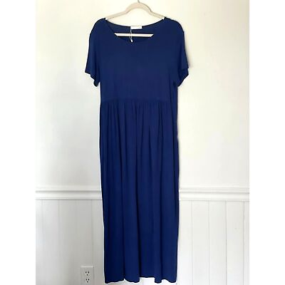 #ad Boutique Royal Blue Maxi Maternity Dress with pockets Size XL never worn e34 $22.00