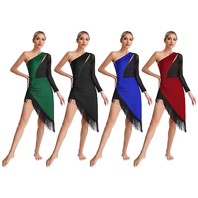 #ad #ad Womens Dance Dress Rhinestones Dancewear Breathable Costume Dancing Dresses $17.85
