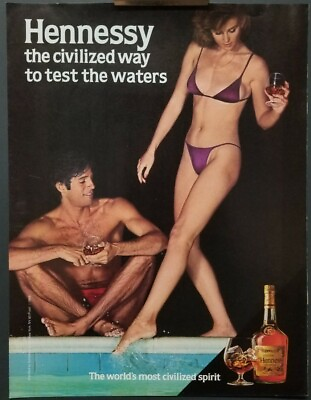#ad Vintage 80s Hennessy Cognac Ad Girl Bikini Playboy Original Magazine Ad 8x11 $5.00