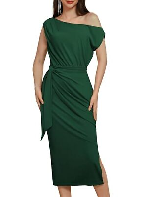 #ad 2024 Women#x27;s One Shoulder Cocktail Dresses for Evening Party Small Green $73.40