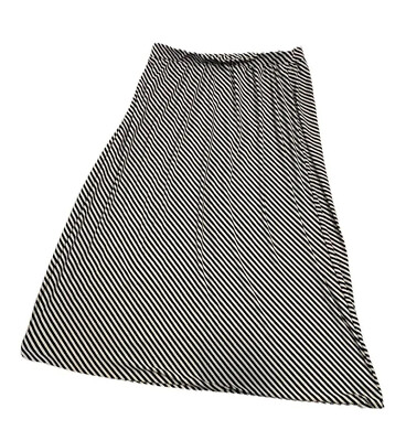 Terra amp; Sky Women#x27;s Plus Long Maxi Skirt Size 1X 16 18W Dark Blue White Stripe $9.79