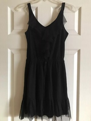 #ad #ad NEW XHILARATION Sleeveless Tank Mini Lace Dress Black sz Small $12.00