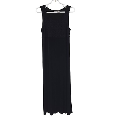 #ad Chico#x27;s Travelers Women#x27;s Lace Top Maxi Dress Black Size 2 $28.00
