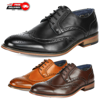 Mens Formal Oxford Shoes Dress Shoes Brogues Derby Shoes Casual Wedding Shoes $29.39